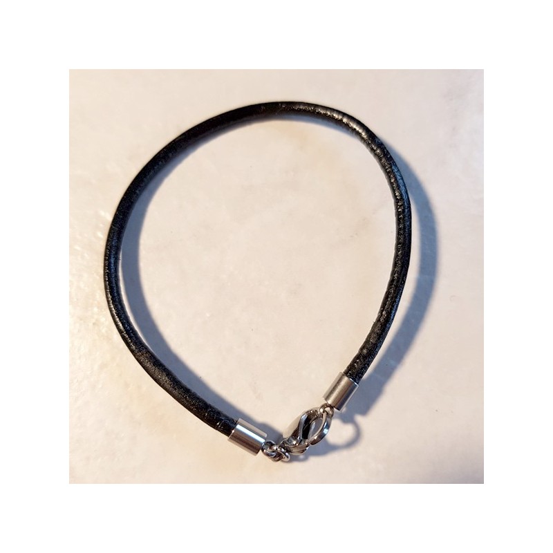 Bracelet style pandora cuir 18 cm, pour charm, perles européennes style pandora, autres longueur sur demande Bracelet style pandora cuir 18 cm, pour charm, perles européennes style pandora, autres longueur sur demande