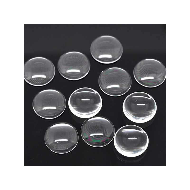 Cabochon verre transparent rond 30 mm Cabochon verre transparent rond 30 mm