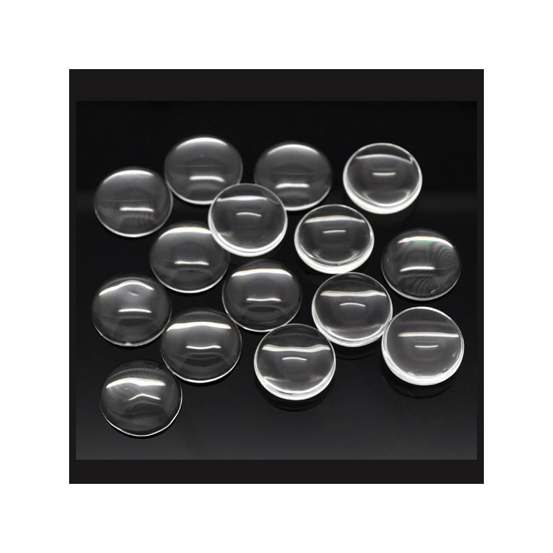 Cabochon verre transparent rond 18 mm Cabochon verre transparent rond 18 mm