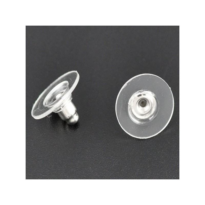 Embout silicone rond et plat pour boucle d'oreille Embout silicone rond et plat pour boucle d'oreille