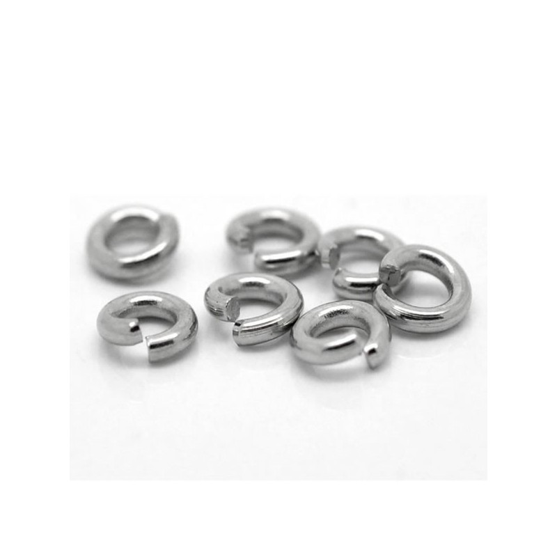 Anneaux ouvert de jonction 4 mm acier inoxydable Anneaux ouvert de jonction 4 mm acier inoxydable